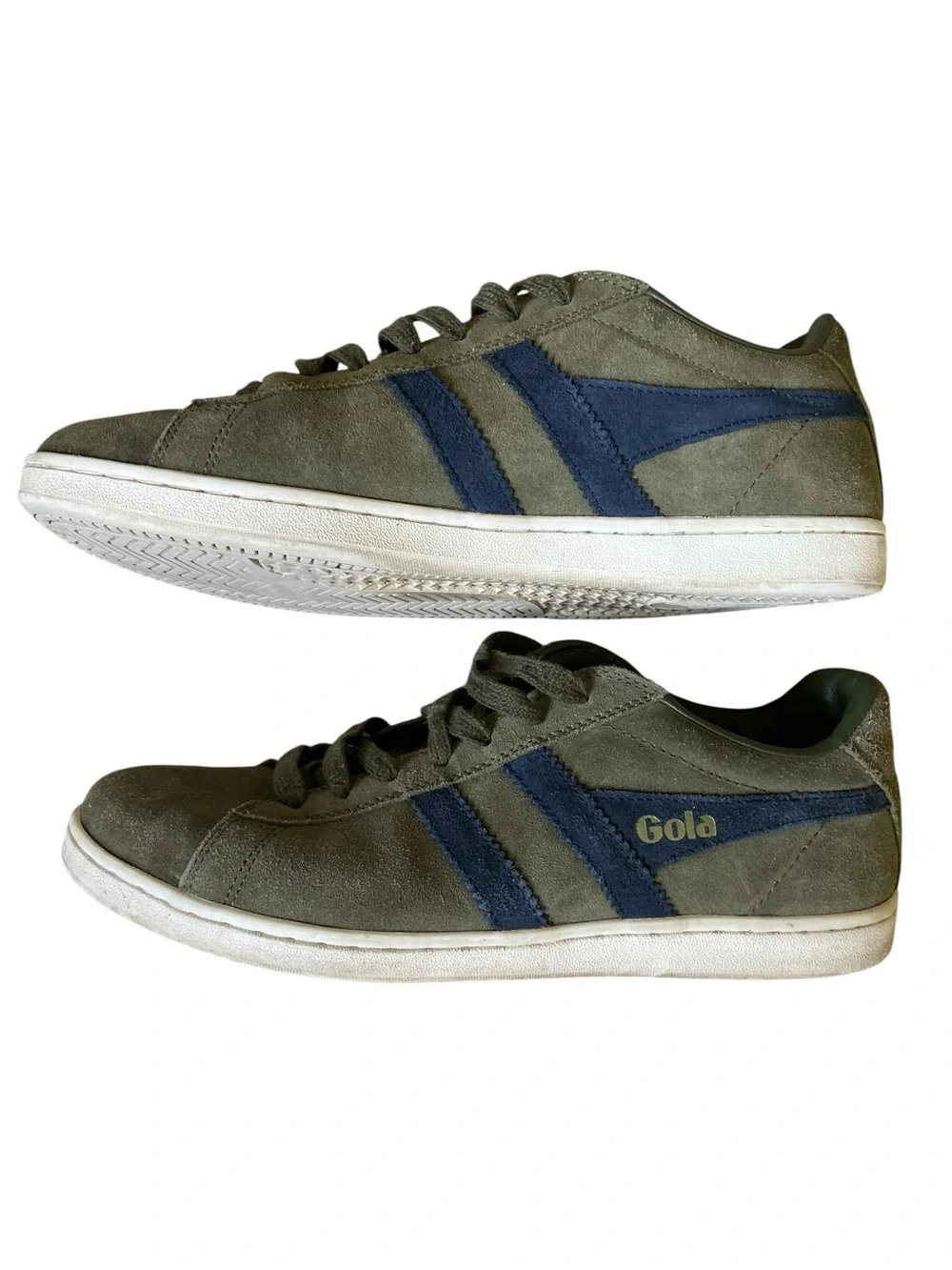 Gola Equipe Olive Green Suede Heritage Sneakers Men's Size 9 Leather Athletic